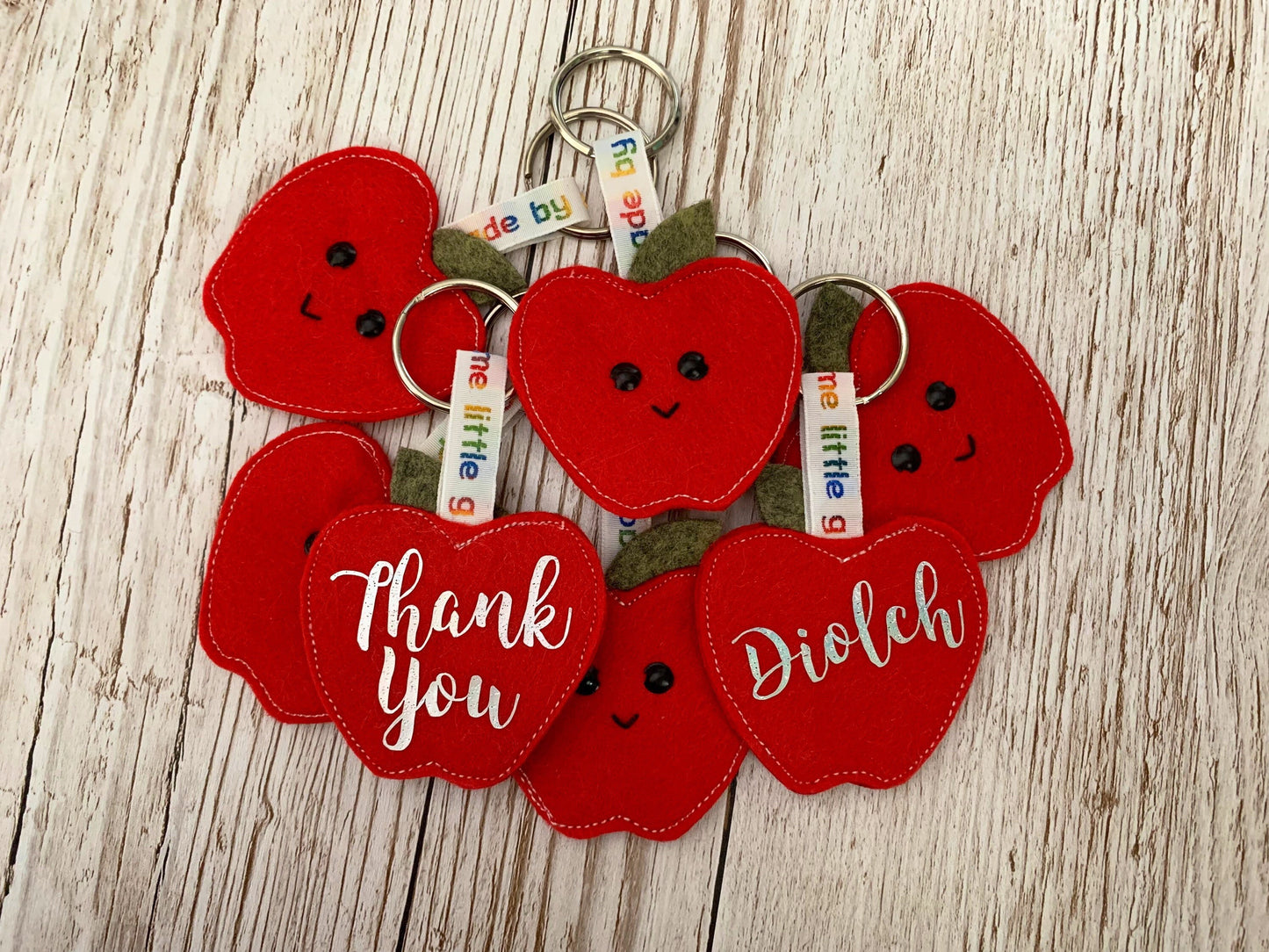 Teachers apple thank you, diolch keyring, teachers gift, thank you gift