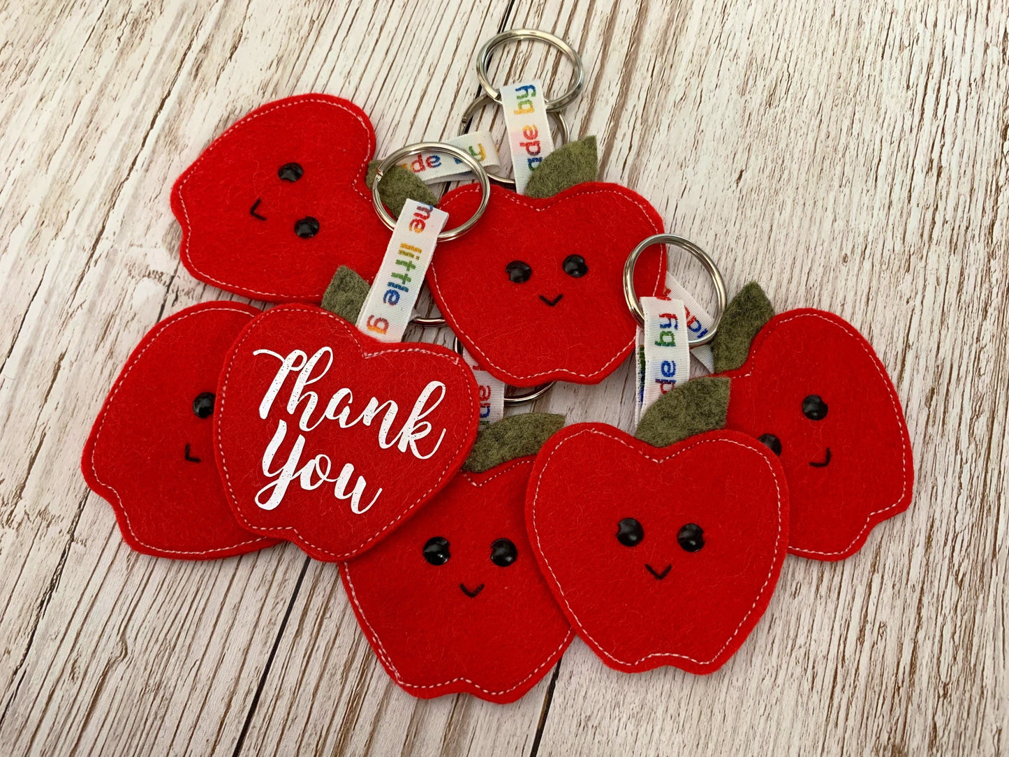 Teachers apple thank you, diolch keyring, teachers gift, thank you gift