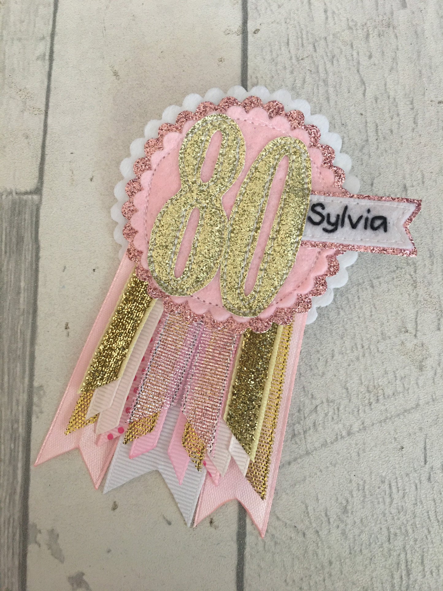Princess personalised age birthday badge rosette, birthday badge, personalised birthday badge