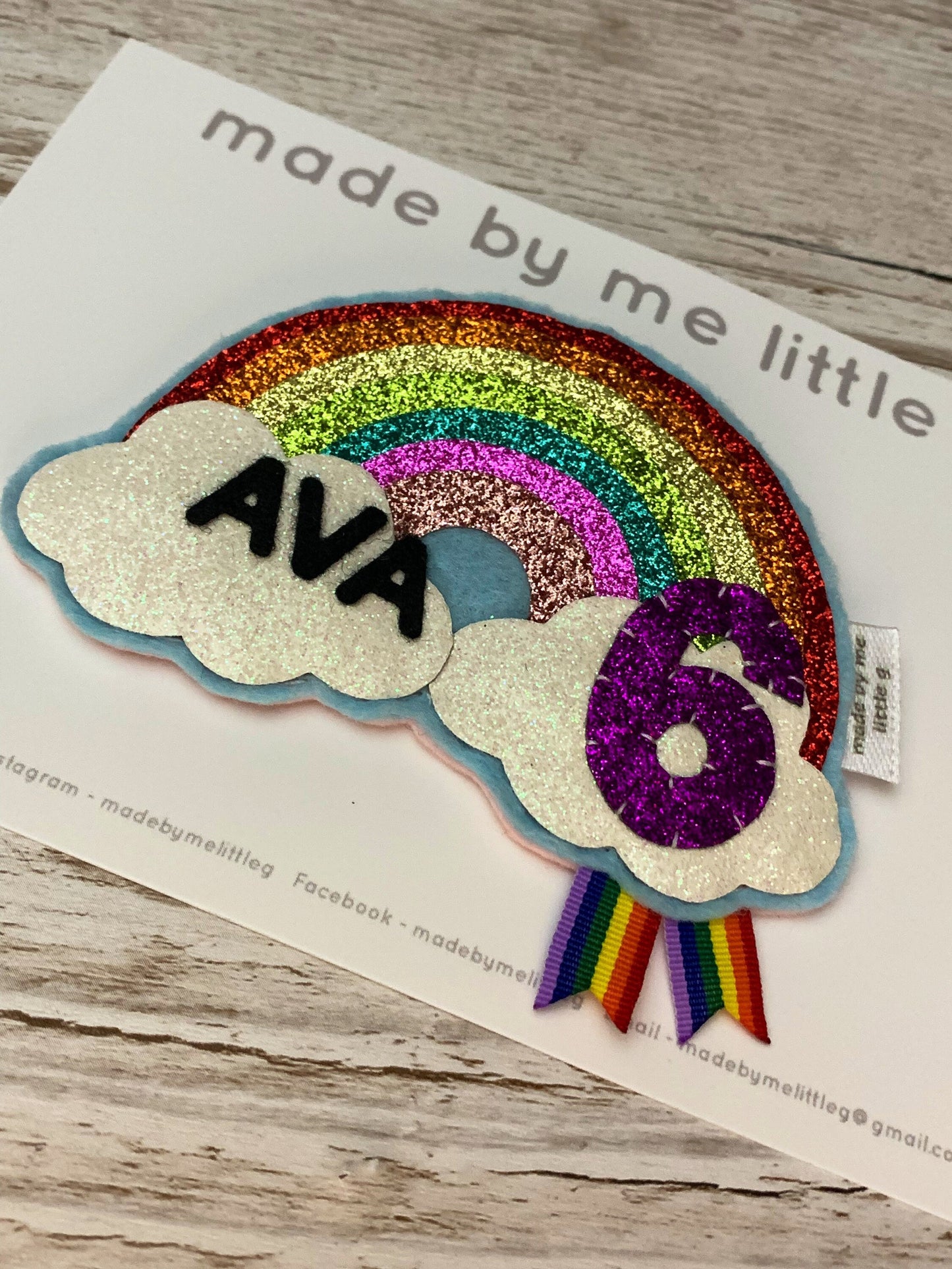 Sparkly rainbow birthday badge, birthday badge, personalised Birthday Badge, rainbow birthday badge
