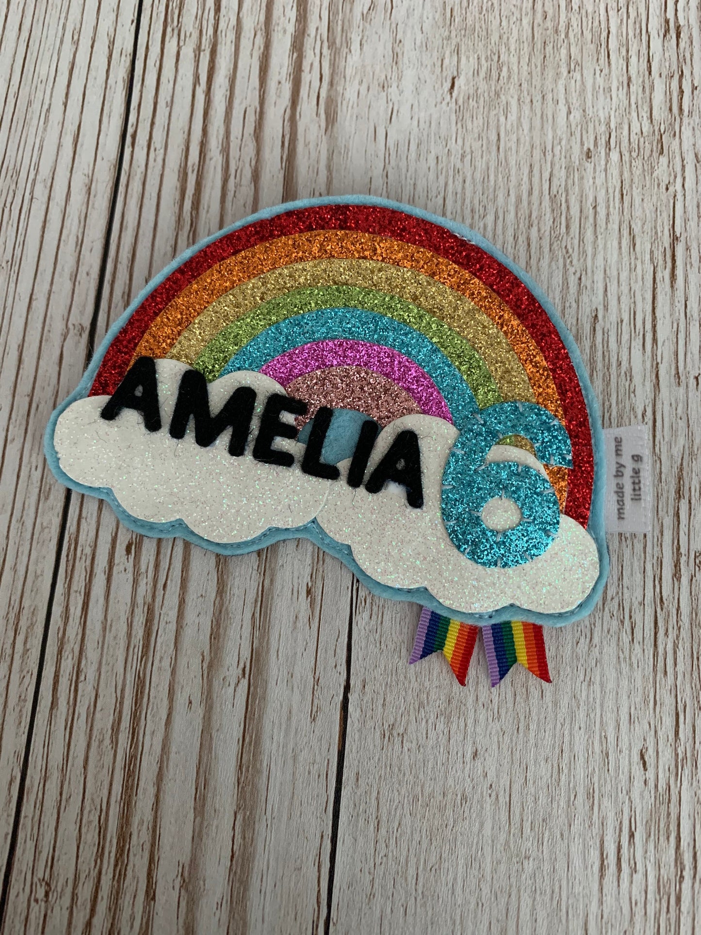 Sparkly rainbow birthday badge, birthday badge, personalised Birthday Badge, rainbow birthday badge