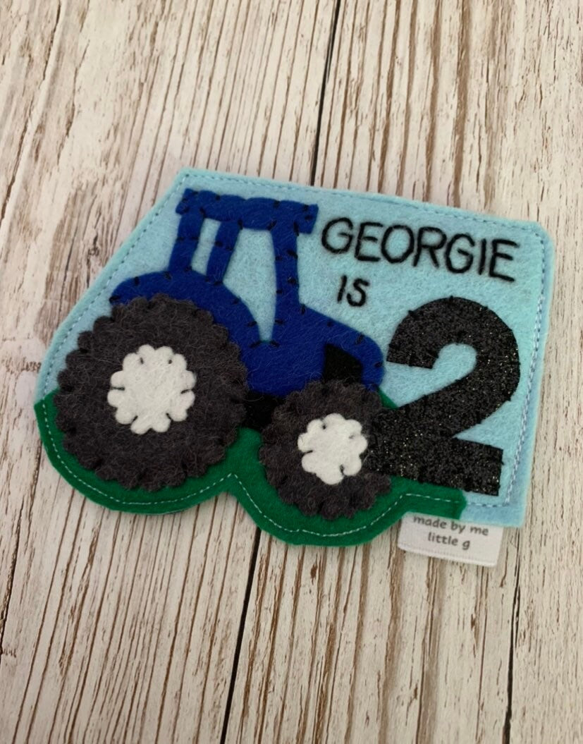 Personalised tractor birthday badge, personalised birthday badge, birthday badge, tractor birthday badge, tractor badge