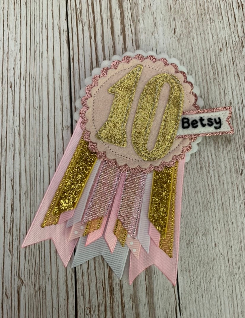 Princess personalised age birthday badge rosette, birthday badge, personalised birthday badge