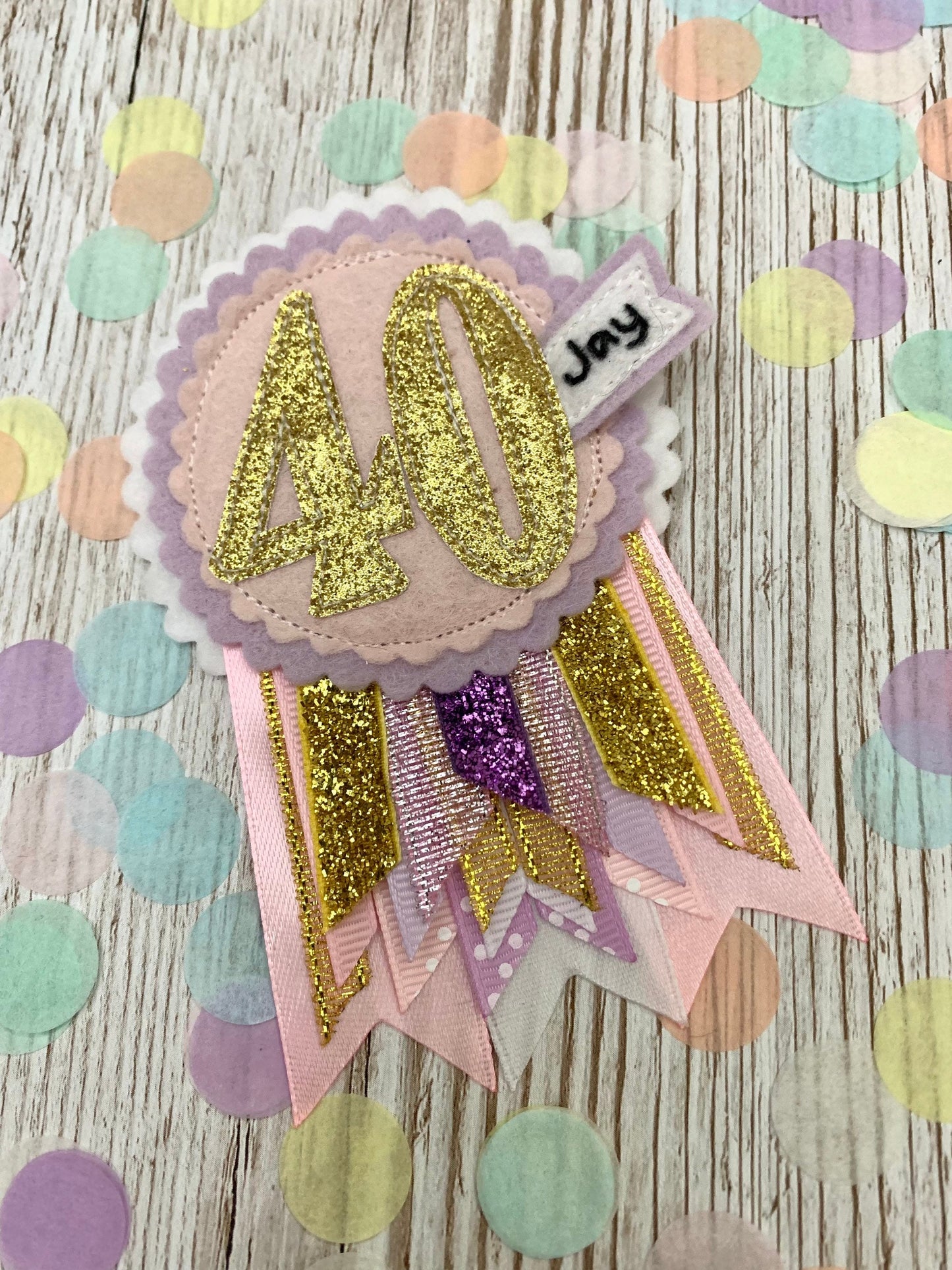 Fairy personalised age birthday badge rosette, birthday badge, personalised birthday badge, pastel birthday badge