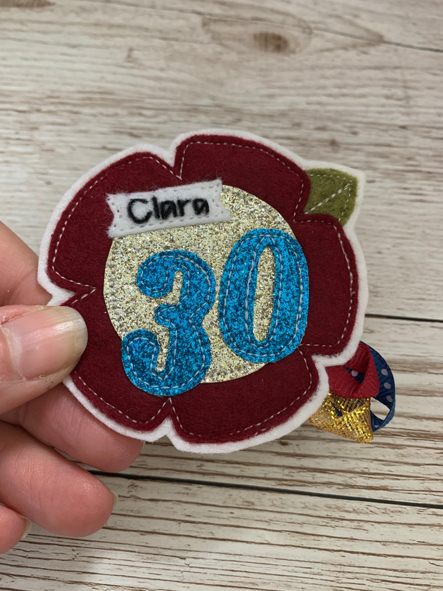 Custom personalised flower age birthday badge rosette, birthday badge, personalised birthday badge