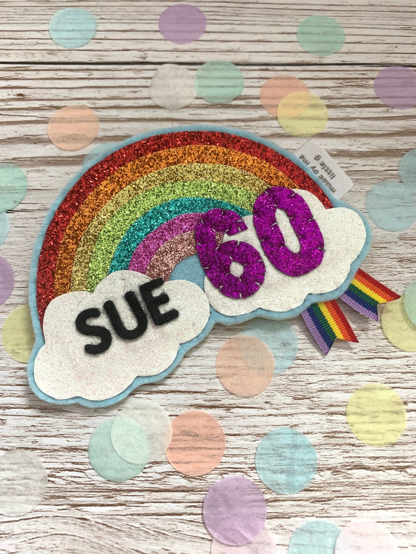 Sparkly rainbow birthday badge, birthday badge, personalised Birthday Badge, rainbow birthday badge