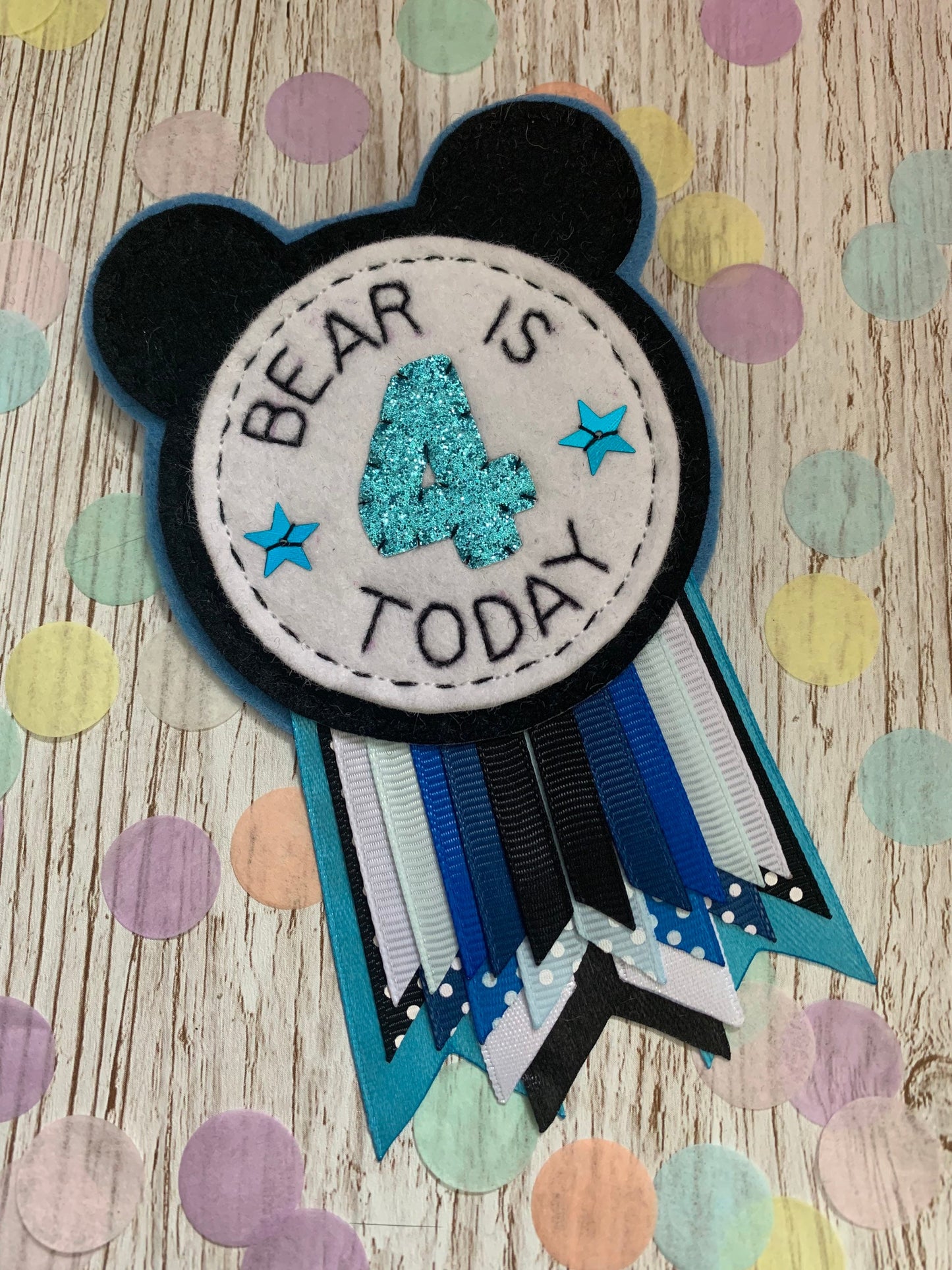 Disney themed personalised birthday badge rosette, birthday badge, personalised birthday badge, mouse birthday badge