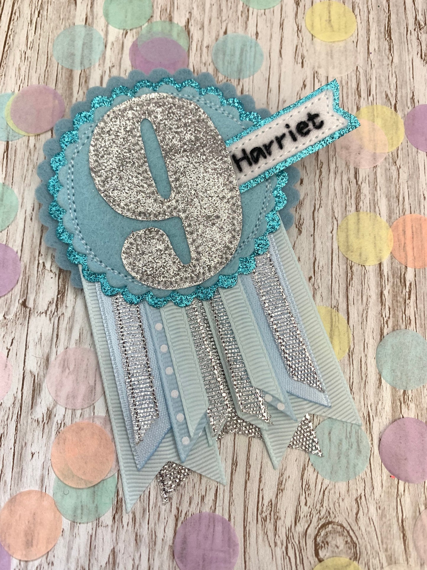 Elsa frozen personalised age birthday badge rosette, Ice birthday badge, frozen birthday badge, silver birthday badge