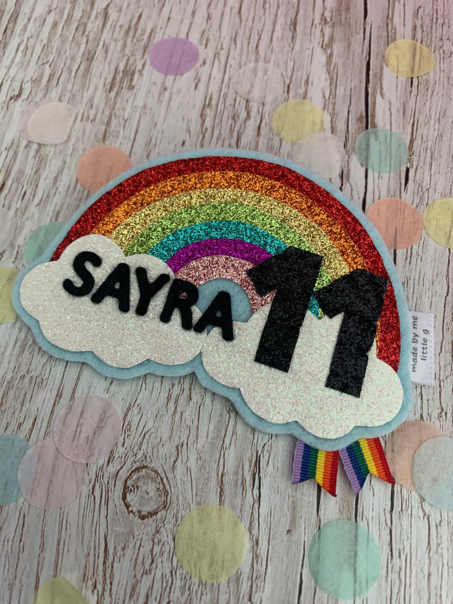 Sparkly rainbow birthday badge, birthday badge, personalised Birthday Badge, rainbow birthday badge
