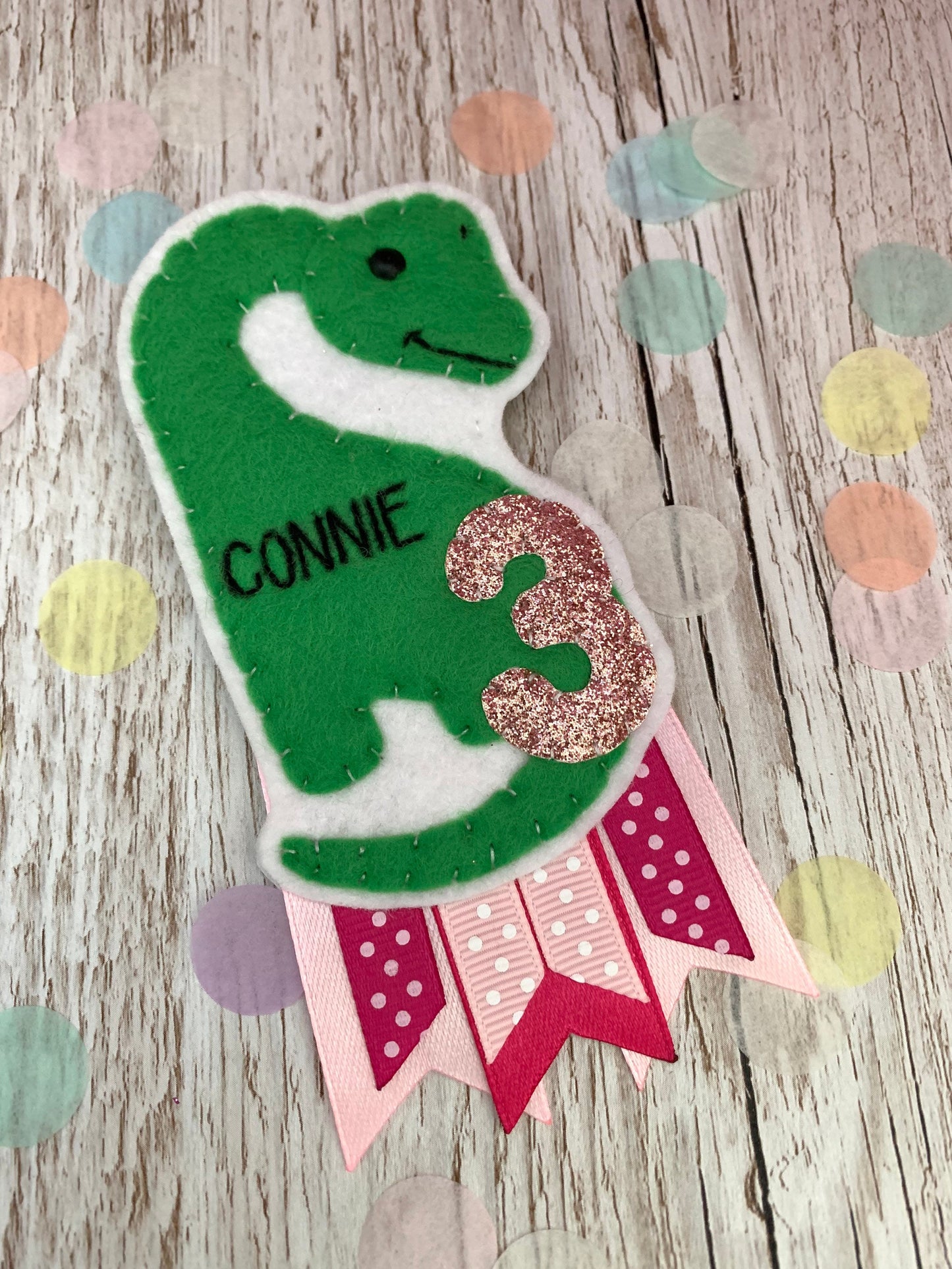 Dinosaur brachiosaurus personalised birthday badge, birthday badge, personalised birthday badge