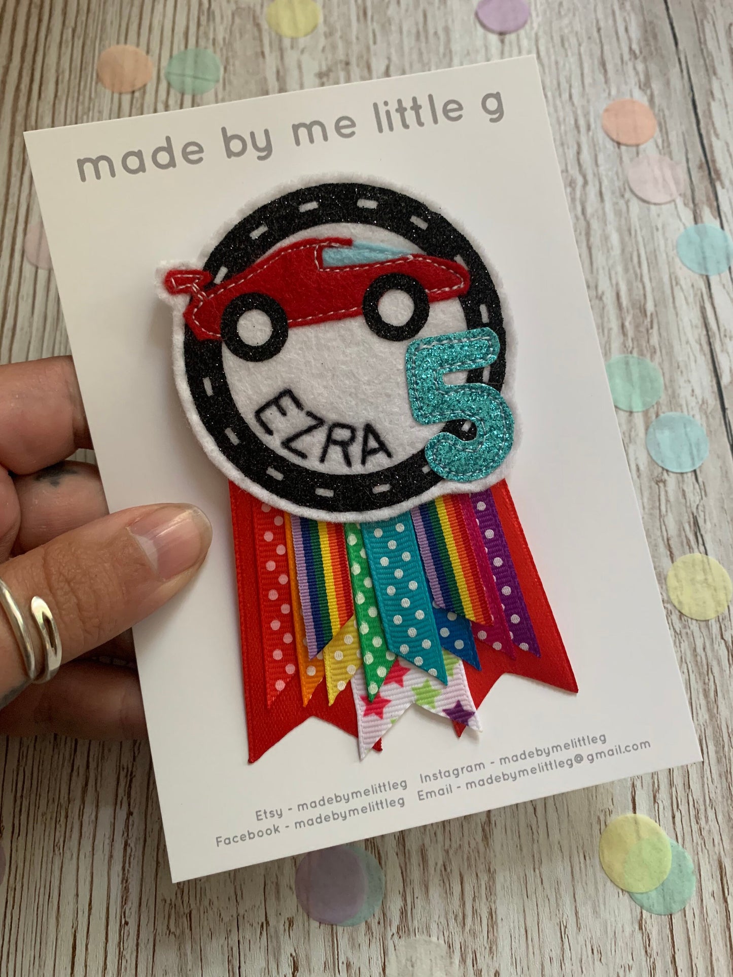 Personalised birthday badge rosette, birthday badge, car birthday badge, boat birthday badge, digger birthday badge