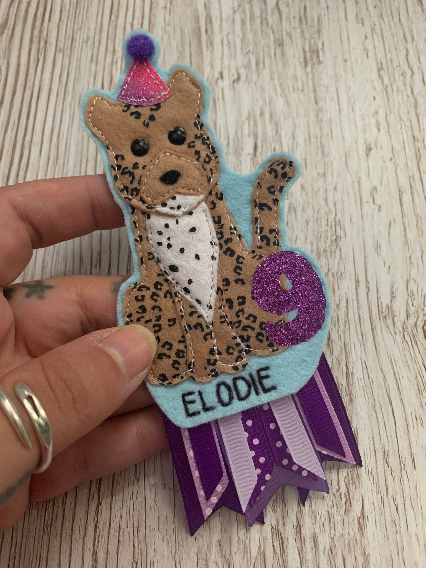 Leopard birthday badge, PLEASE READ INFO, personalised leopard birthday badge, birthday badge