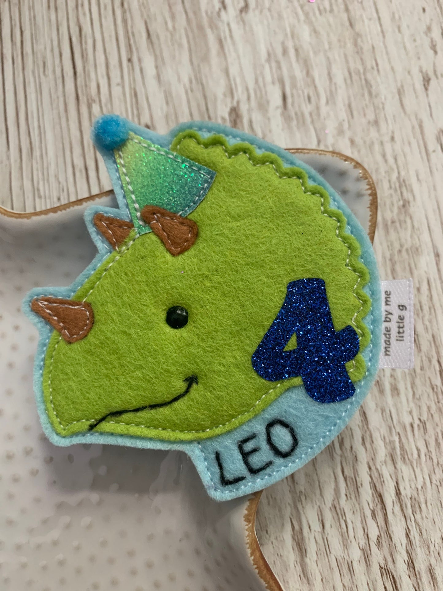 Triceratops personalised birthday badge, birthday badge, personalised birthday badge, dinosaur birthday, dinosaur birthday badge
