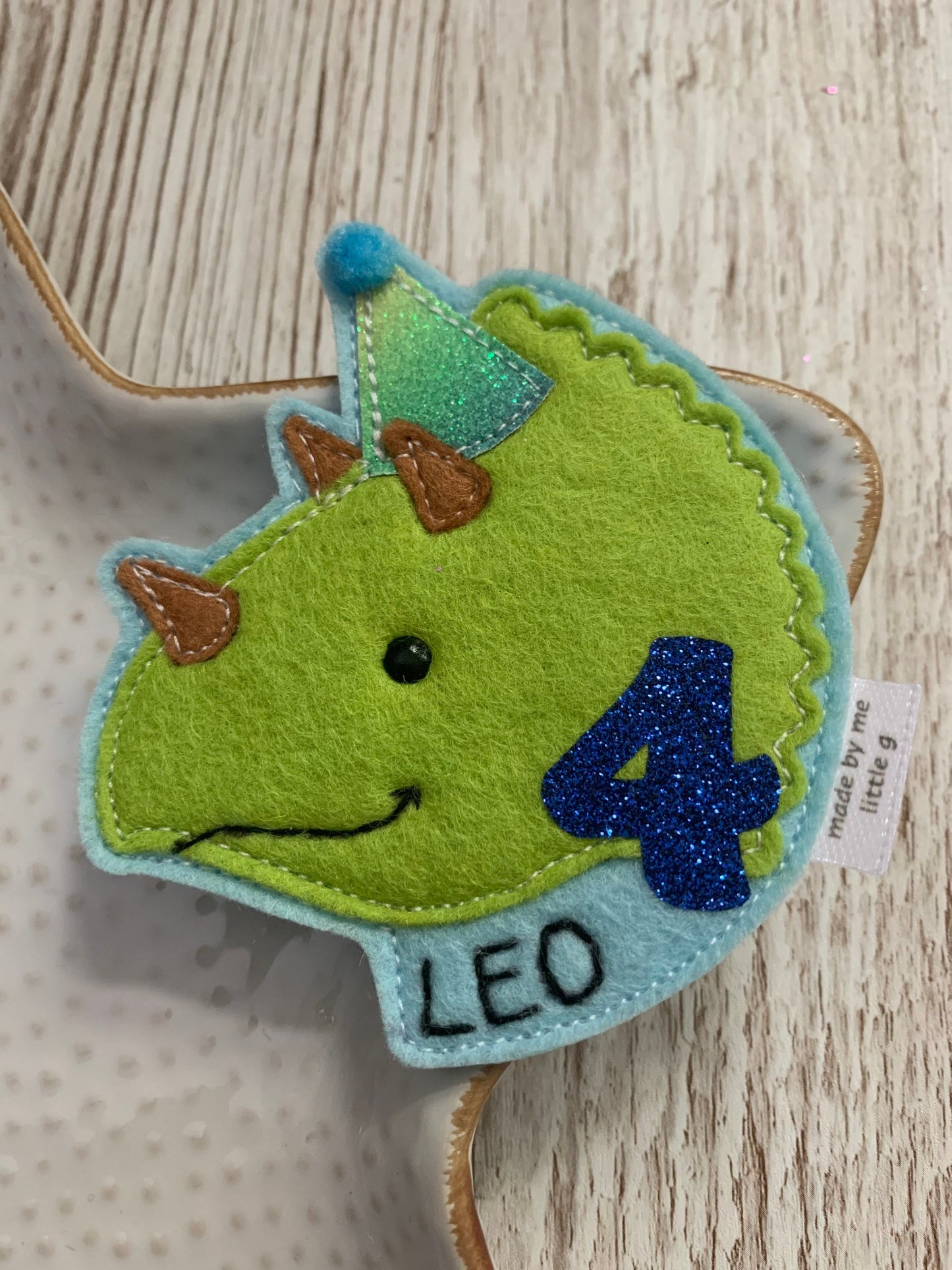 Triceratops personalised birthday badge, birthday badge, personalised birthday badge, dinosaur birthday, dinosaur birthday badge