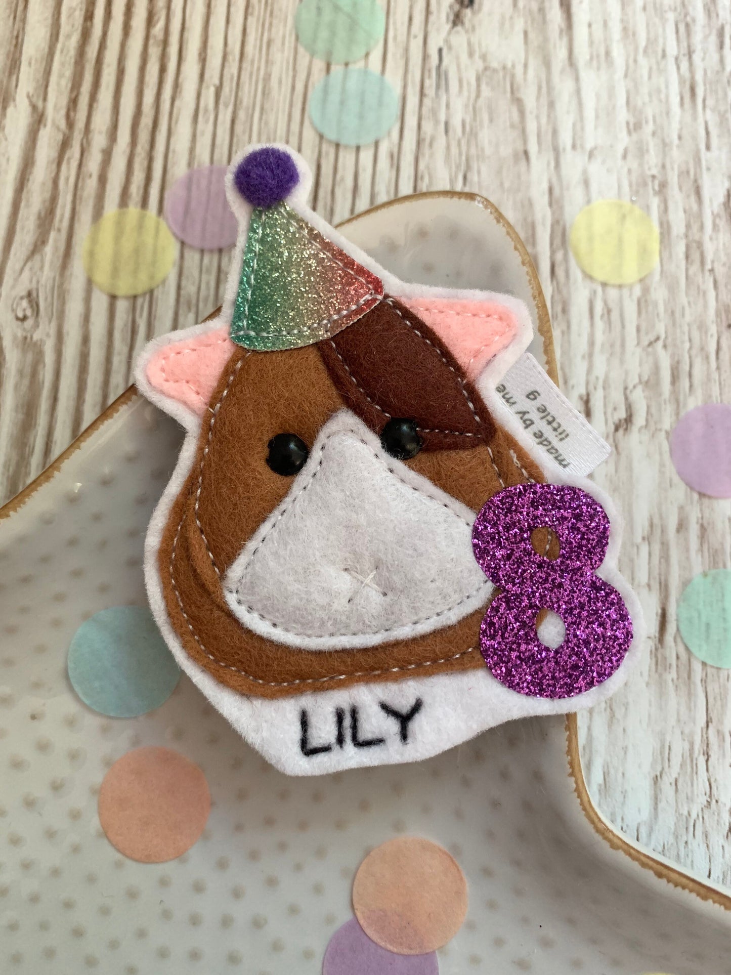 Guinea pig birthday badge, personalised guinea pig birthday badge, birthday badge, guinea pig badge, guinea pig birthday