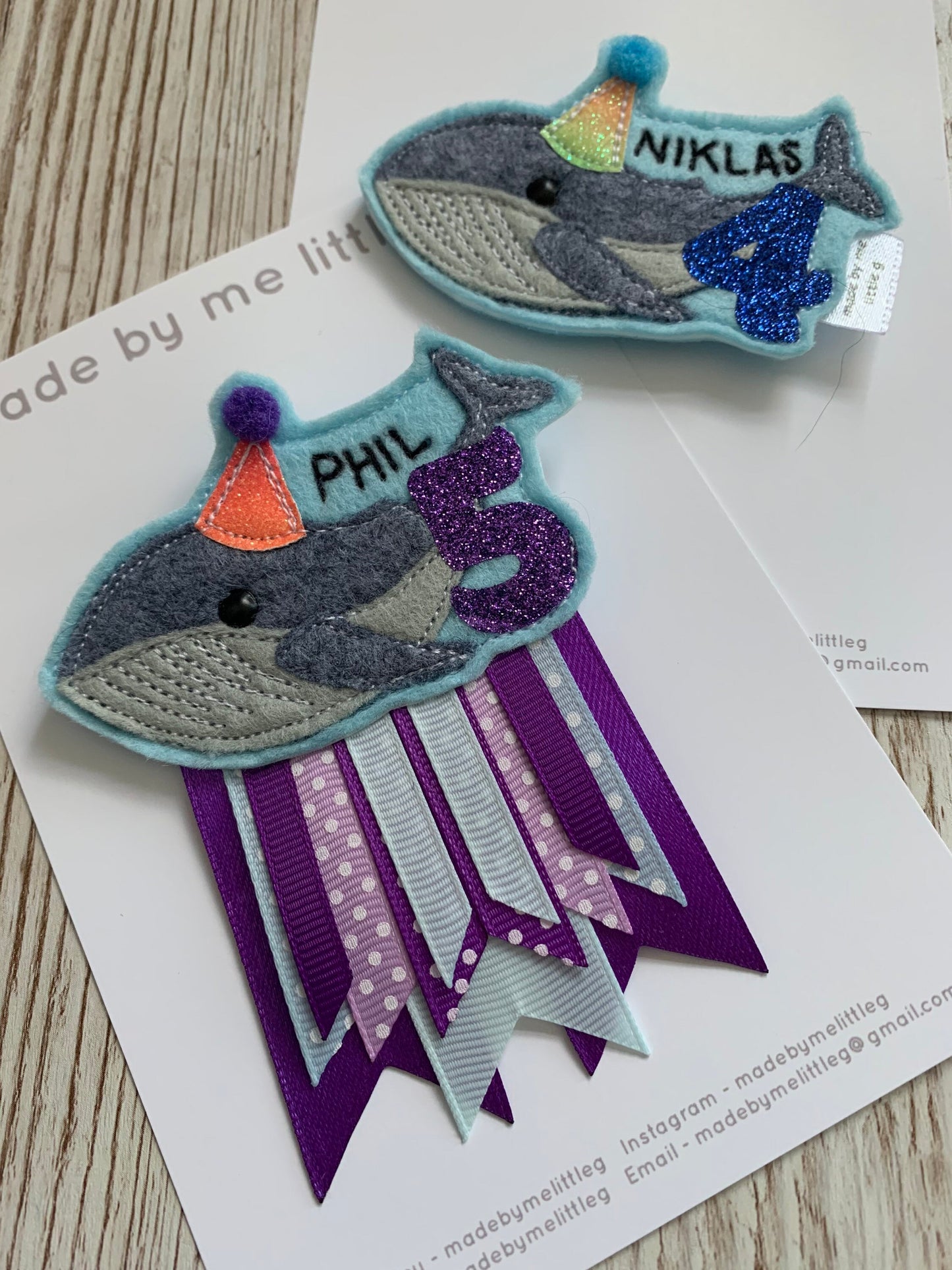 Whale birthday badge, personalised whale birthday badge, birthday badge, whale birthday, whale badge