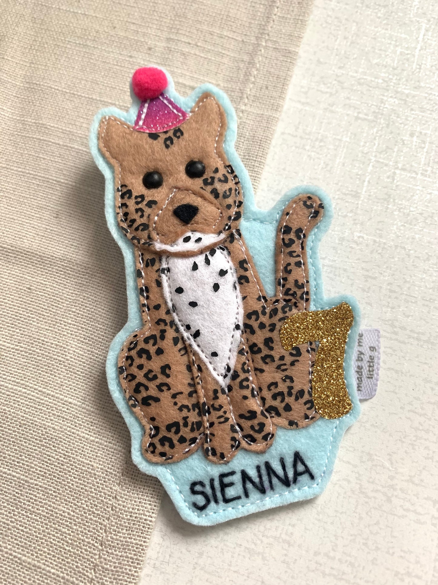 Leopard birthday badge, PLEASE READ INFO, personalised leopard birthday badge, birthday badge