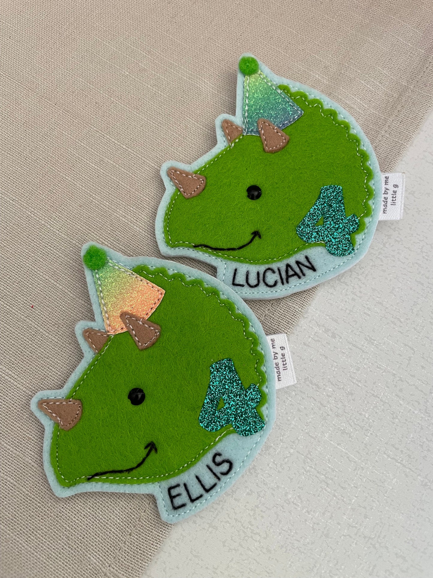 Triceratops personalised birthday badge, birthday badge, personalised birthday badge, dinosaur birthday, dinosaur birthday badge