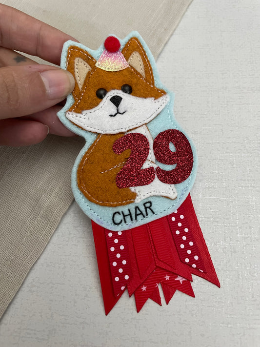 Fox birthday badge