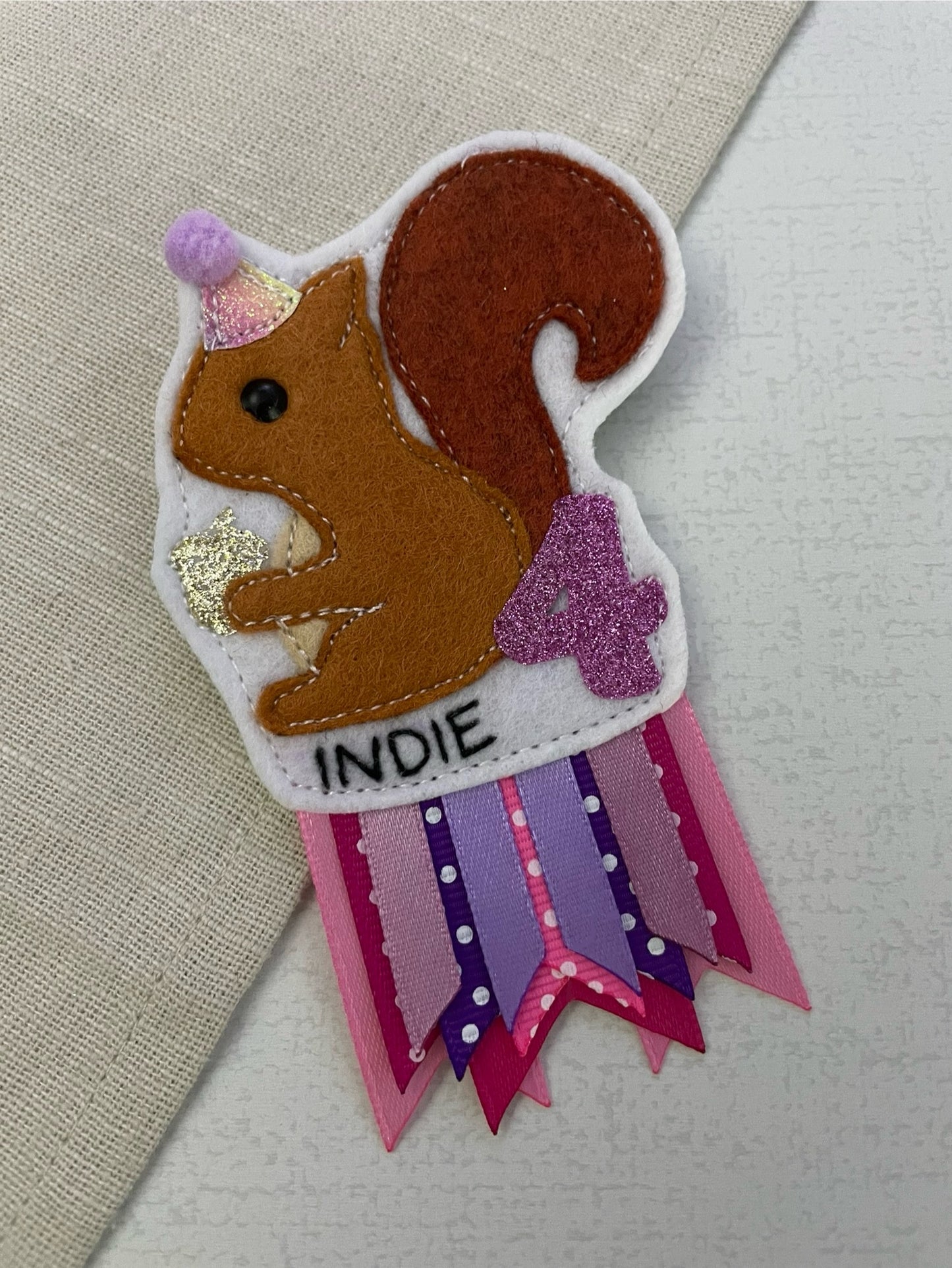 Squirrel birthday badge