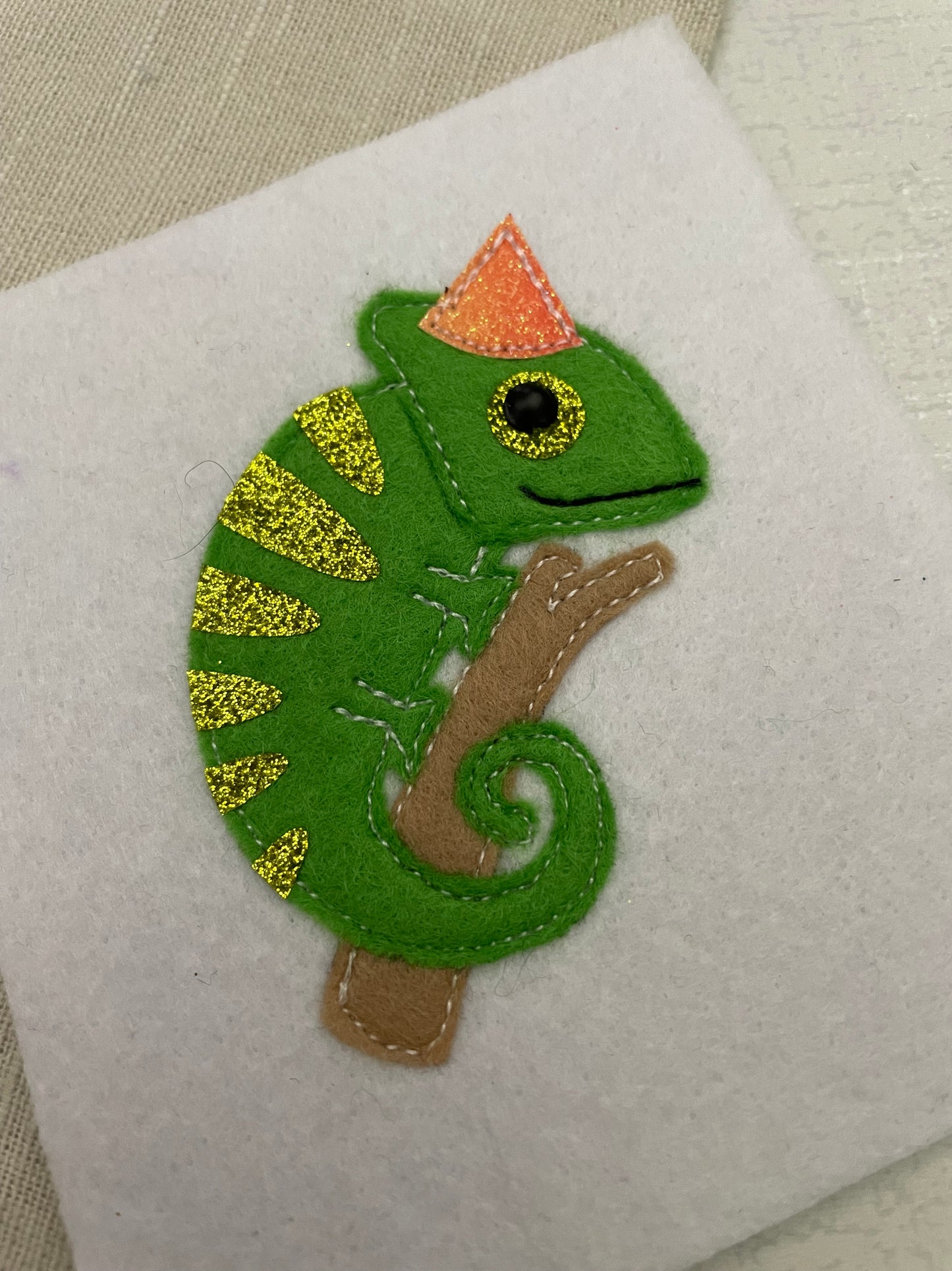 Chameleon birthday badge