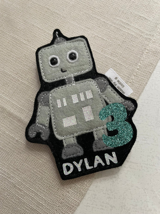 Robot birthday badge