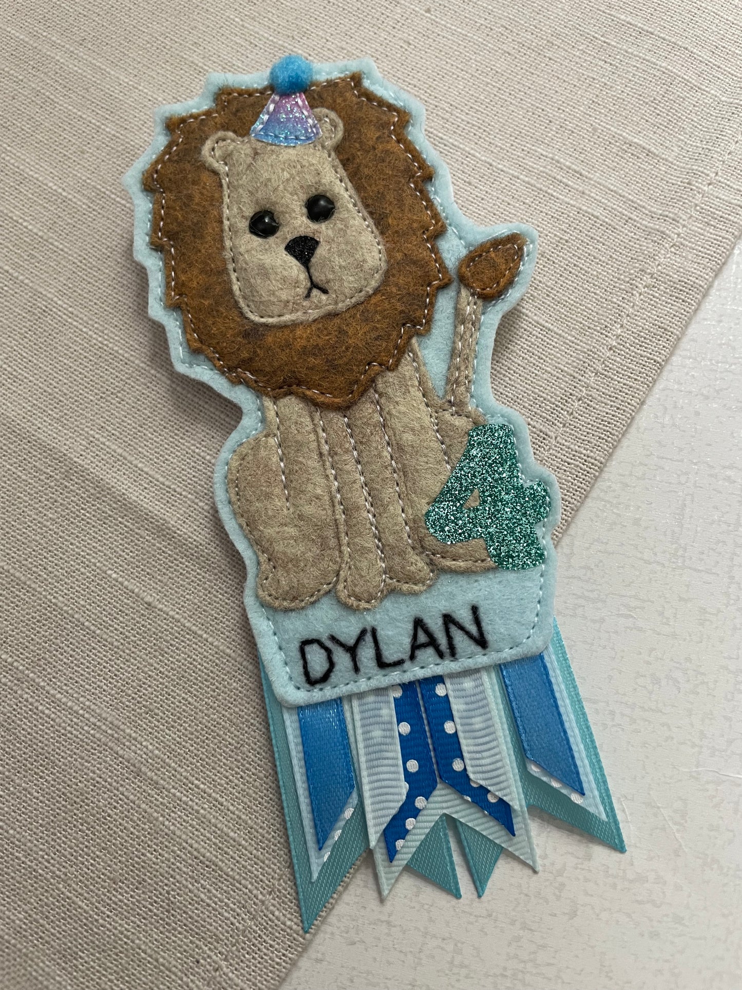 Lion birthday badge