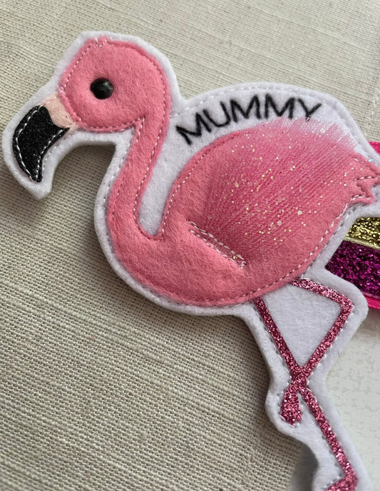 Flamingo birthday badge