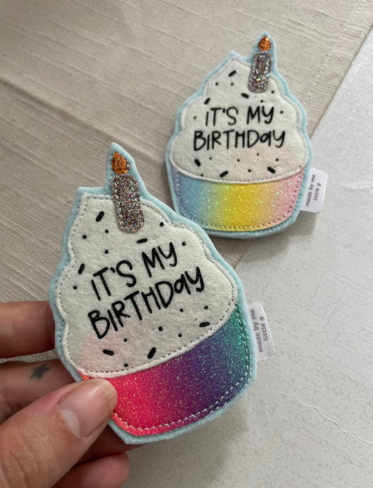 Cupcake It’s my birthday rainbow badge