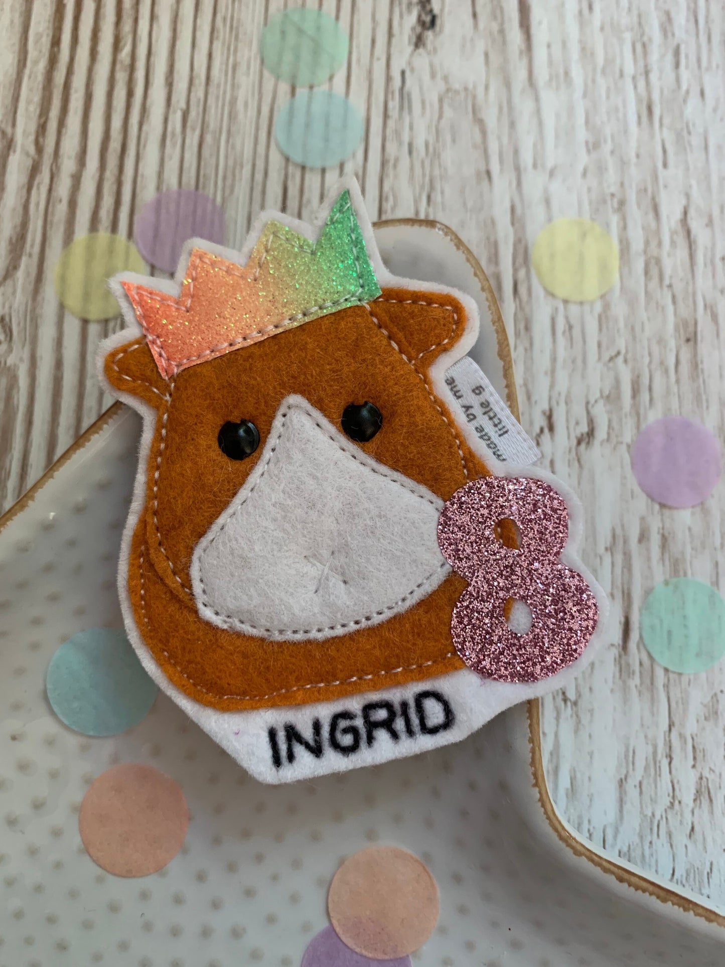 Guinea pig birthday badge, personalised guinea pig birthday badge, birthday badge, guinea pig birthday