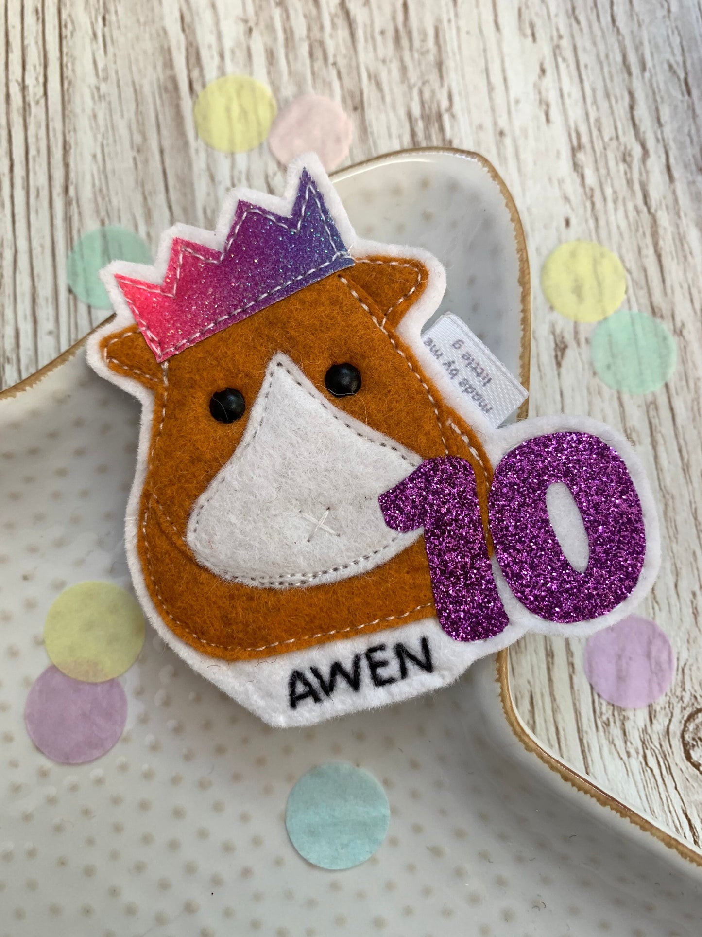 Guinea pig birthday badge, personalised guinea pig birthday badge, birthday badge, guinea pig birthday