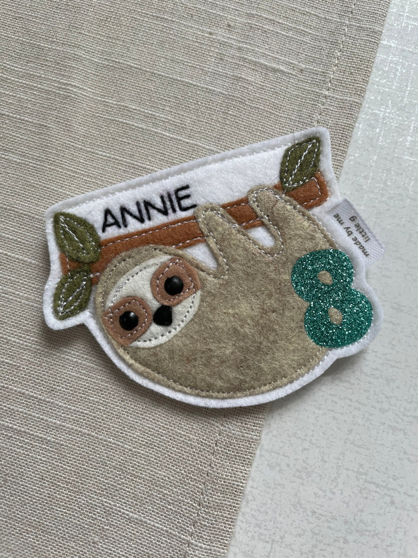 Sloth personalised birthday badge, birthday badge, personalised birthday badge, sloth badge, sloth birthday