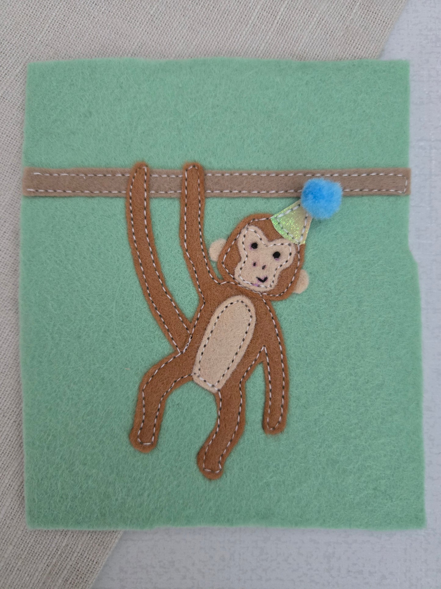Monkey birthday badge