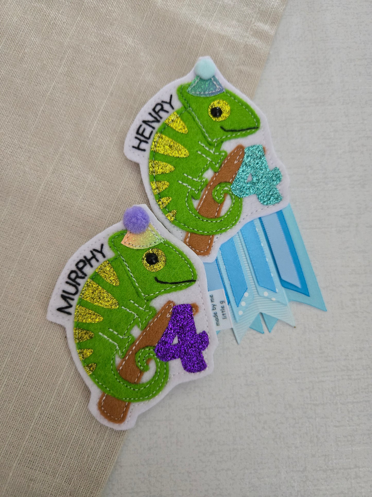 Chameleon birthday badge