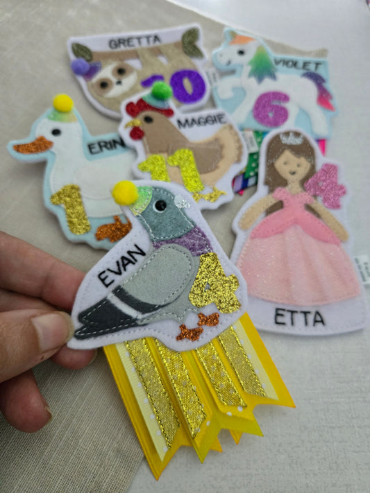 Pigeon birthday badge