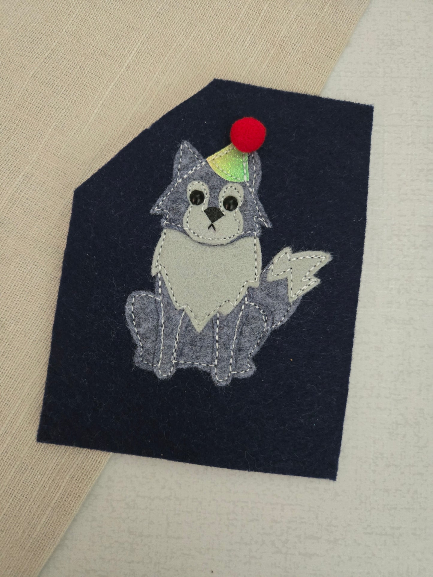 Wolf birthday badge