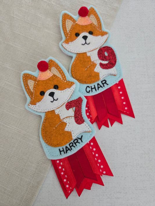 Fox birthday badge