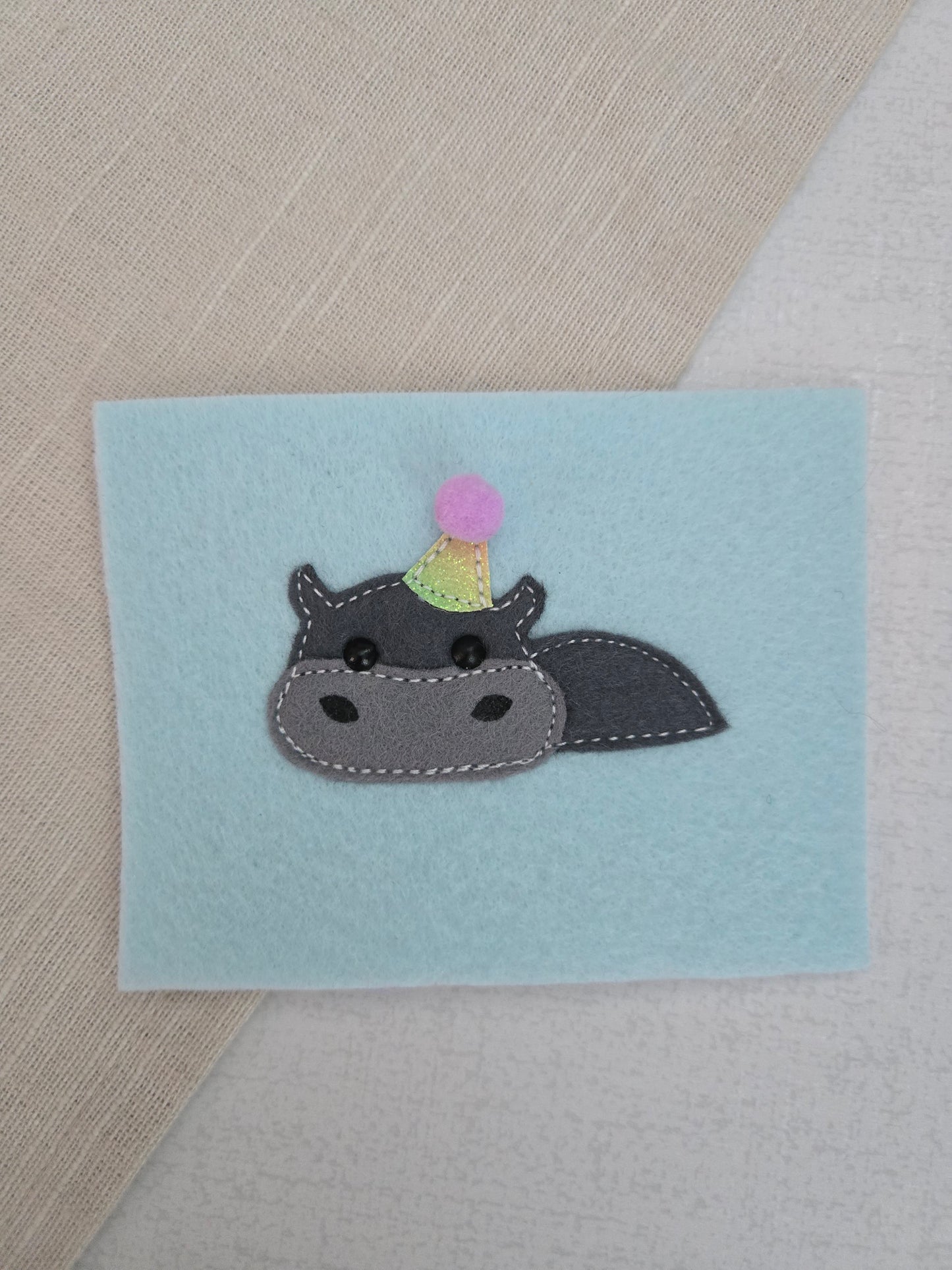 Hippo birthday badge