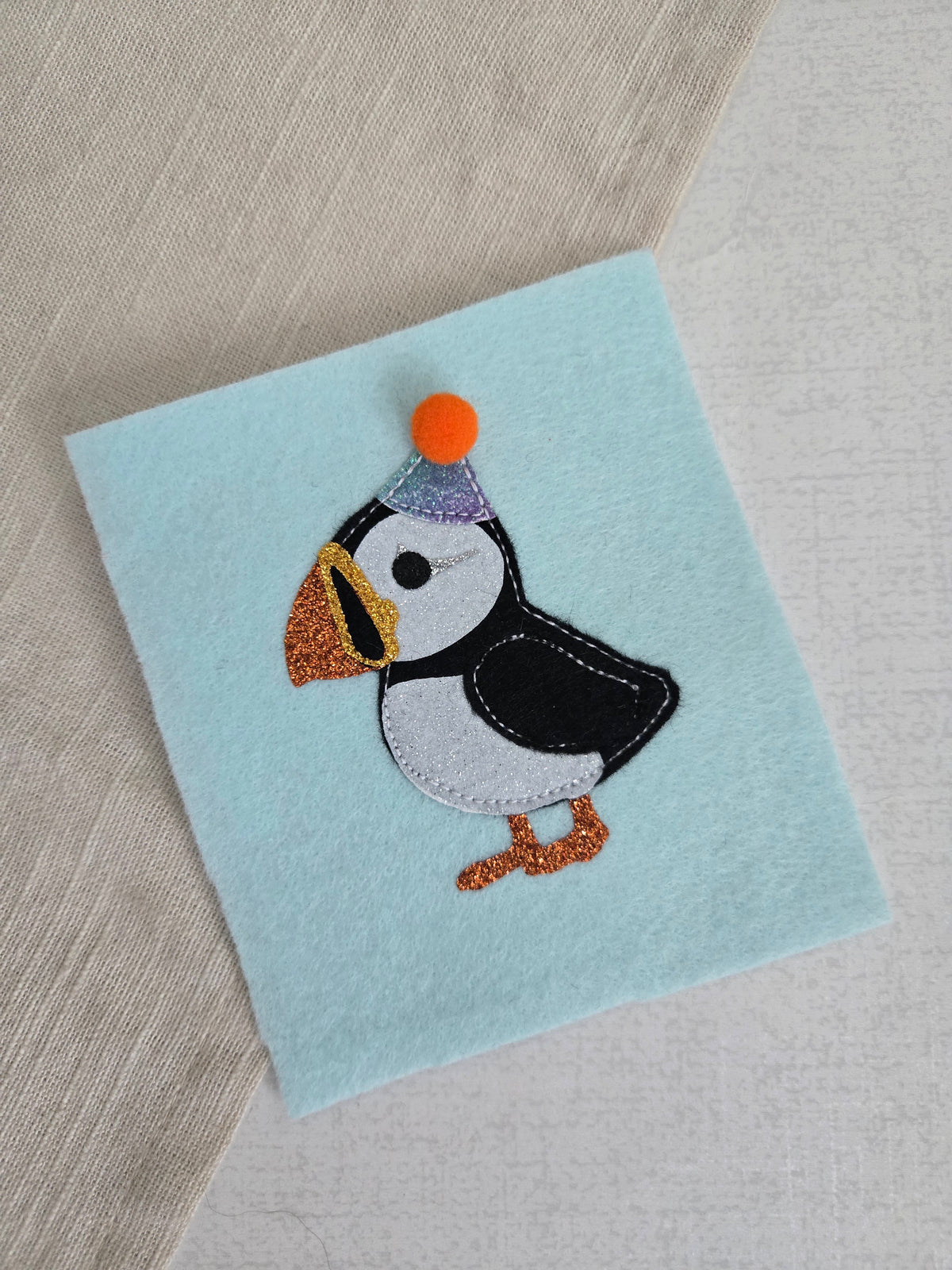 Puffin birthday badge