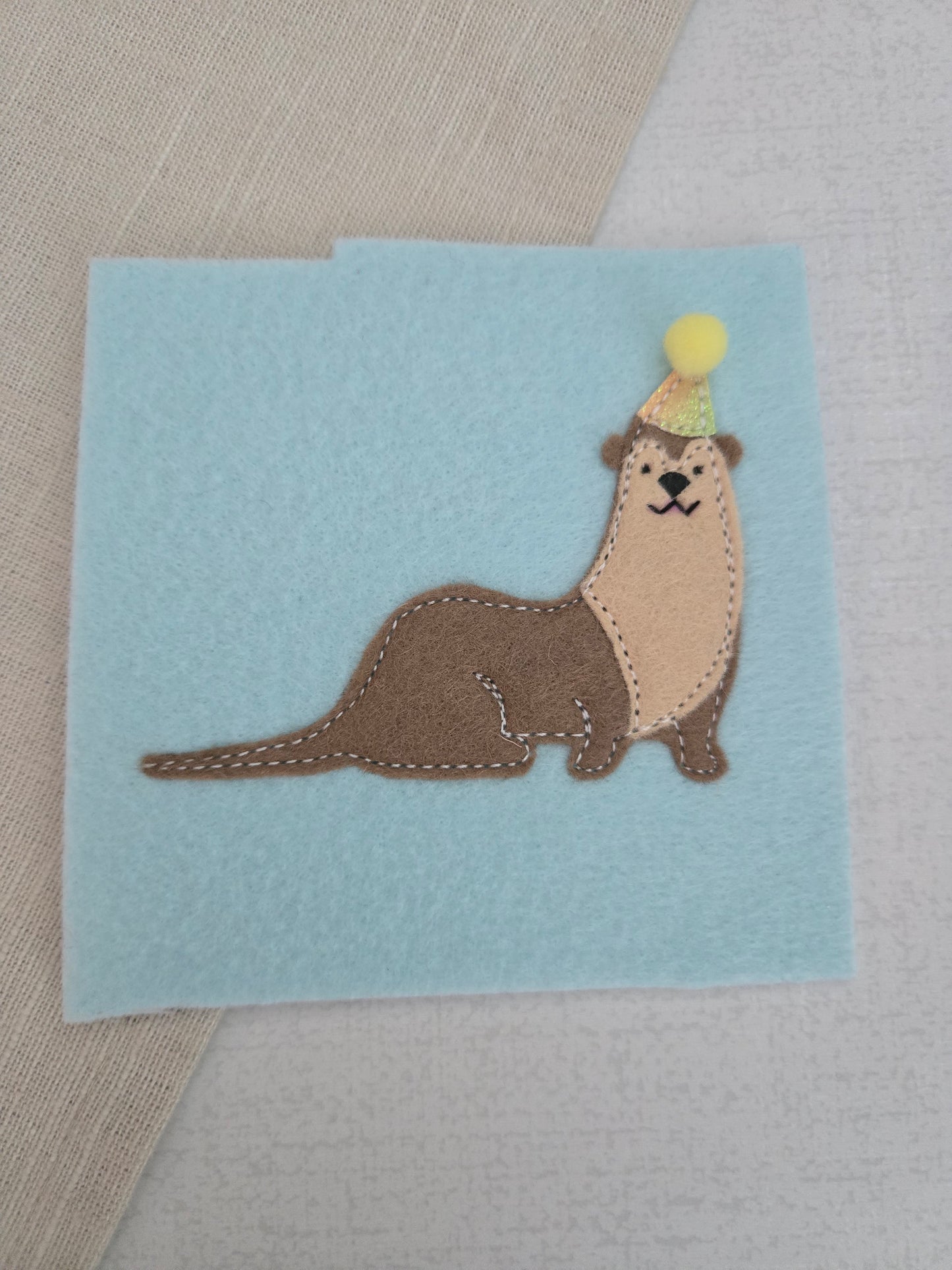 Otter birthday badge