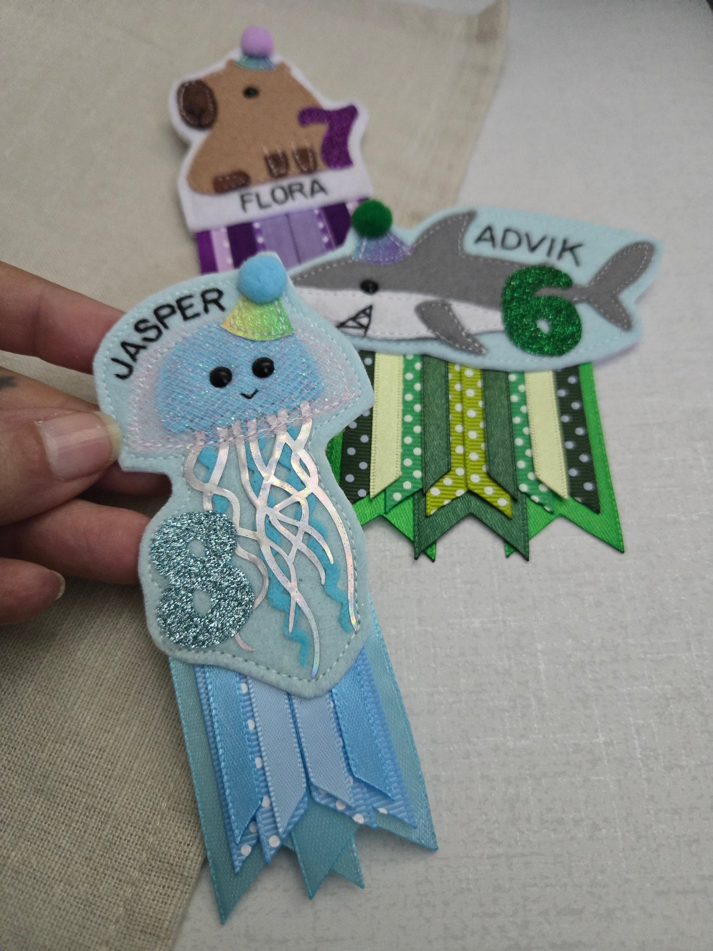 Jellyfish birthday badge