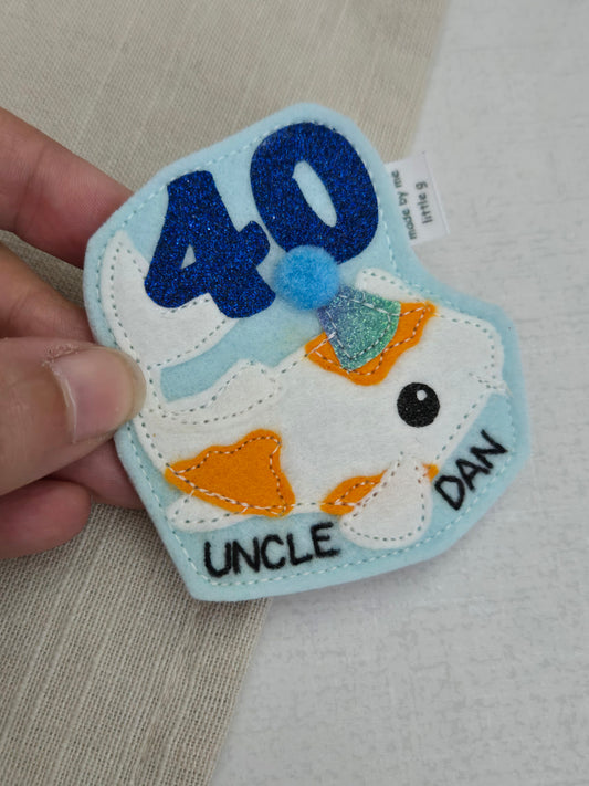 Koi fish birthday badge