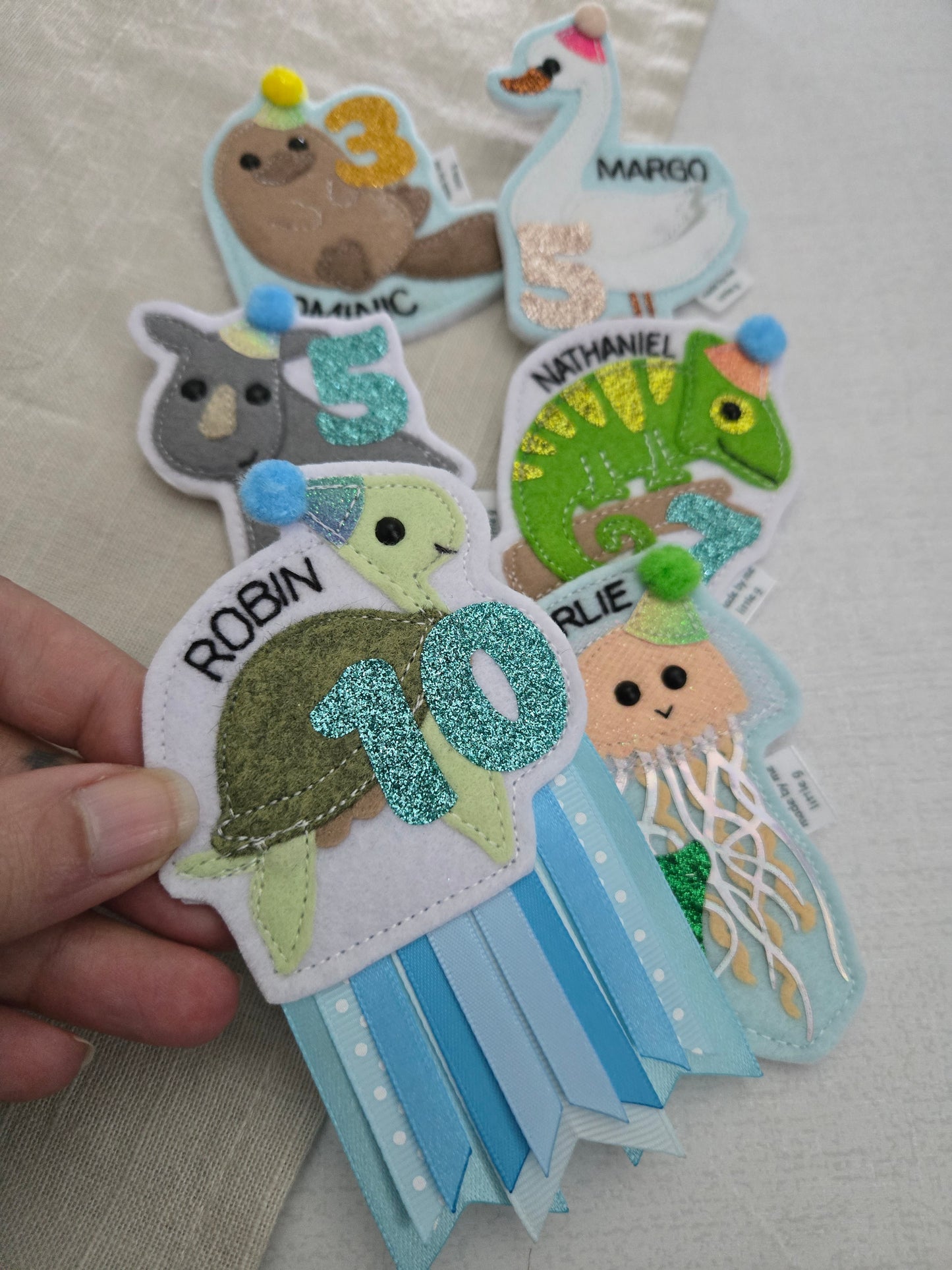 Turtle birthday badge