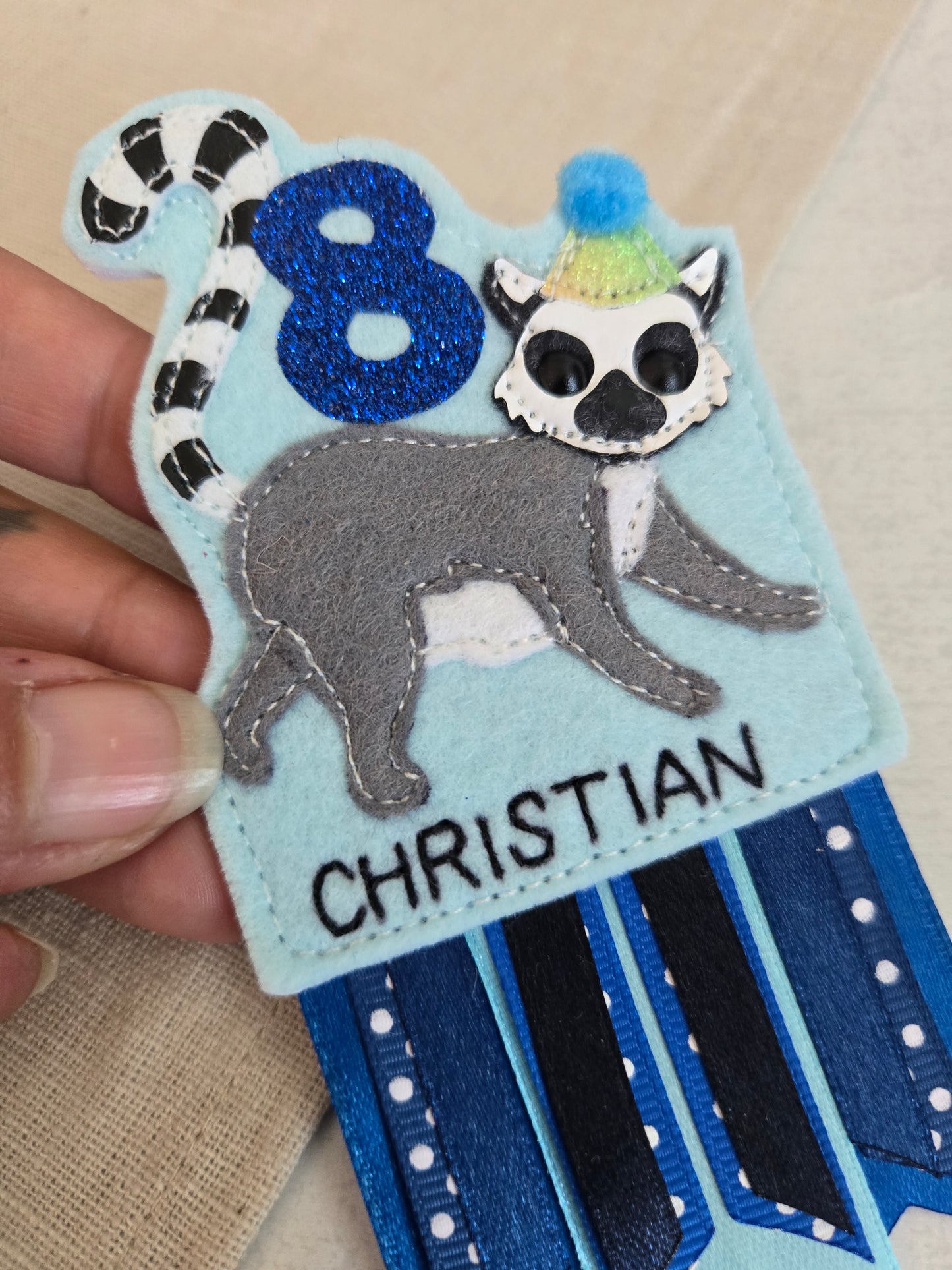 Lemur birthday badge