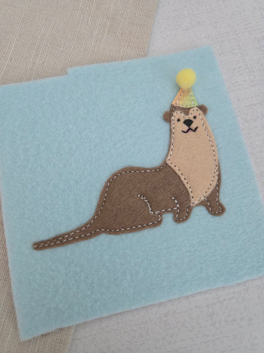 Otter birthday badge