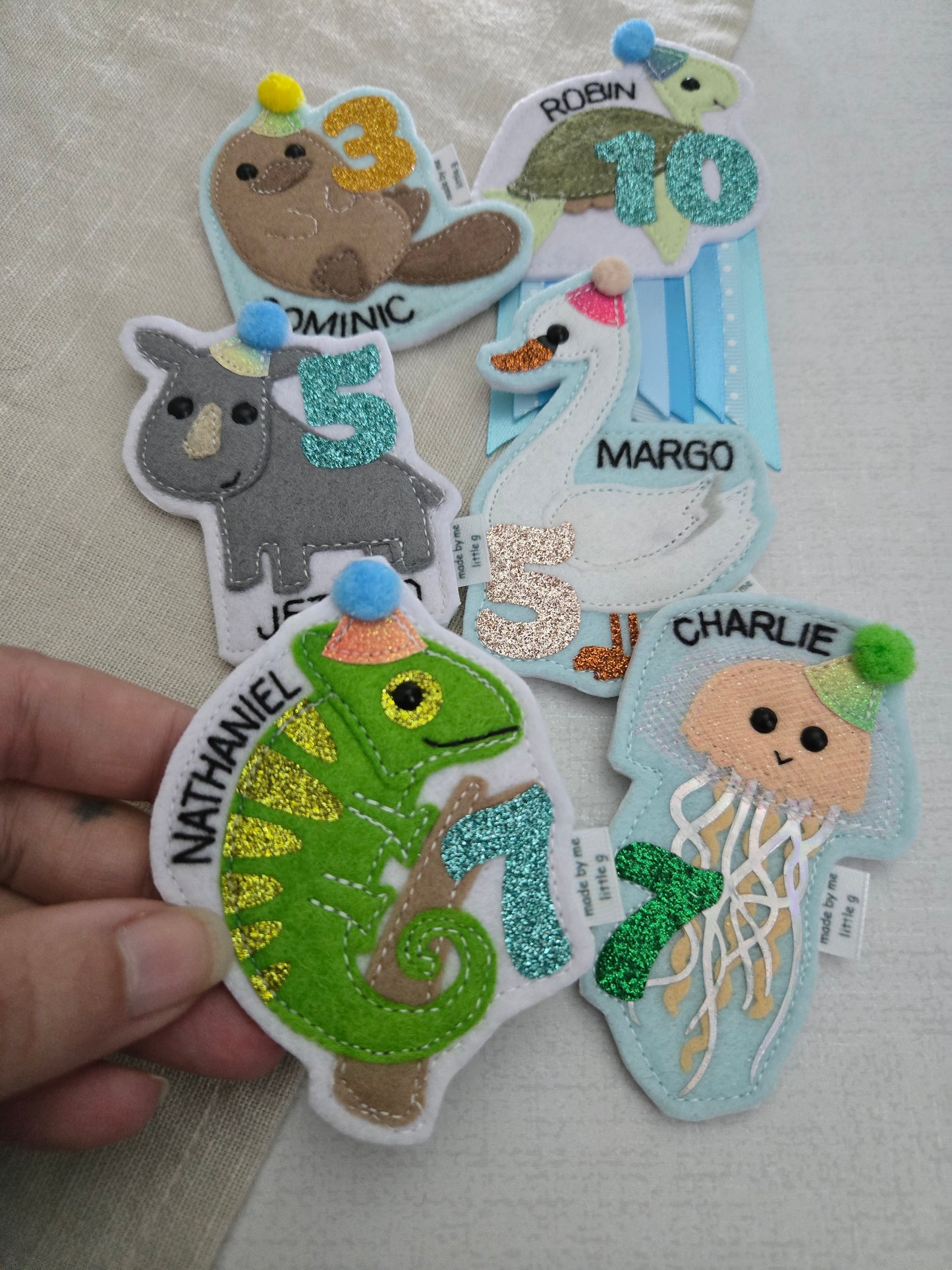 Chameleon birthday badge