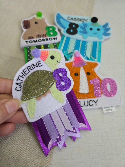 Turtle birthday badge