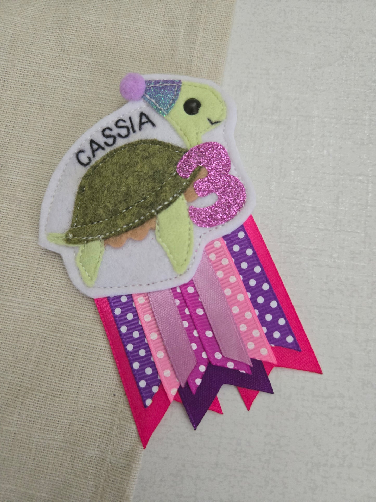 Turtle birthday badge