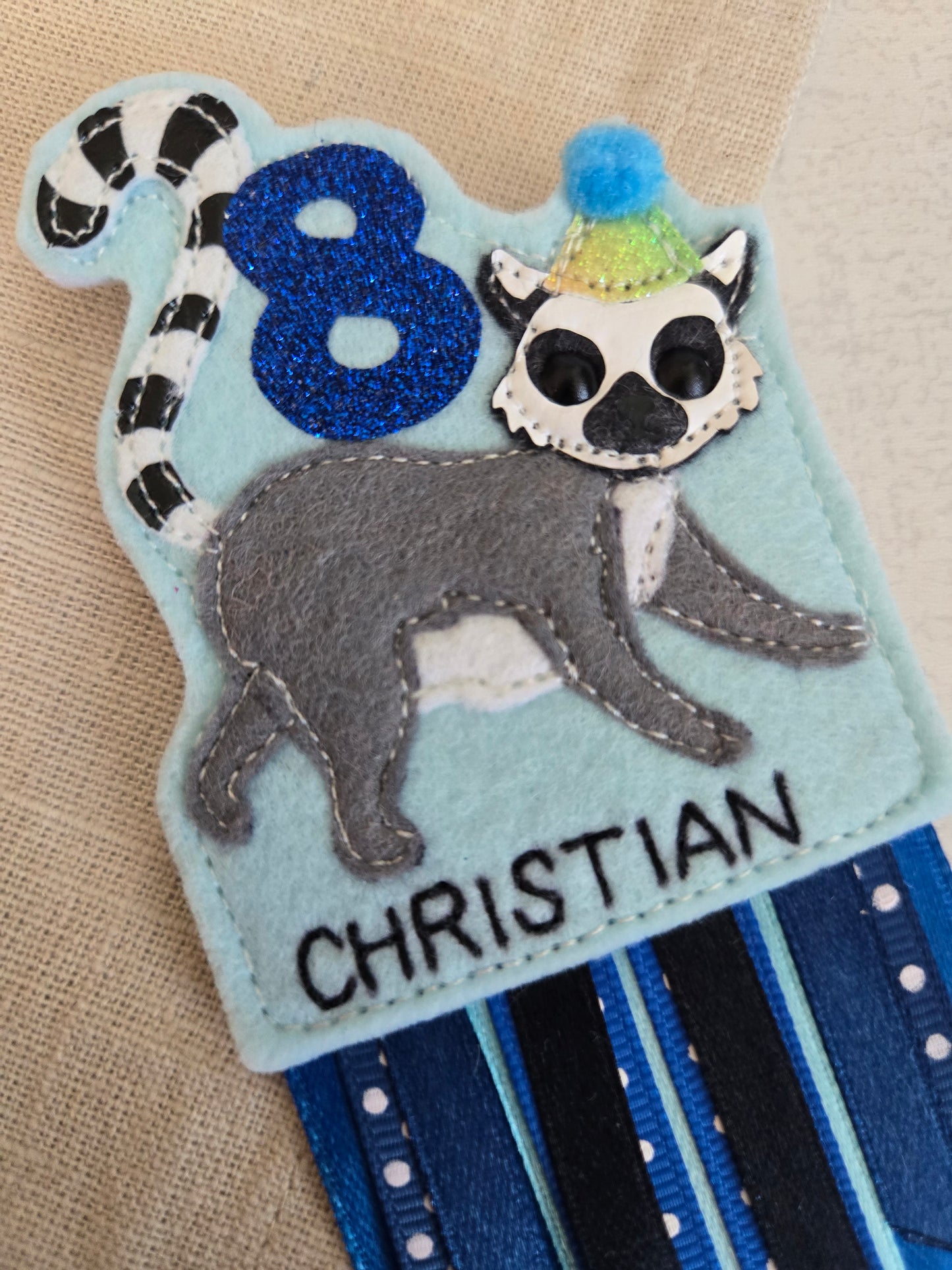 Lemur birthday badge