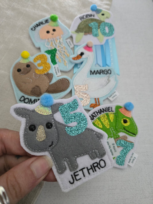 Rhino birthday badge